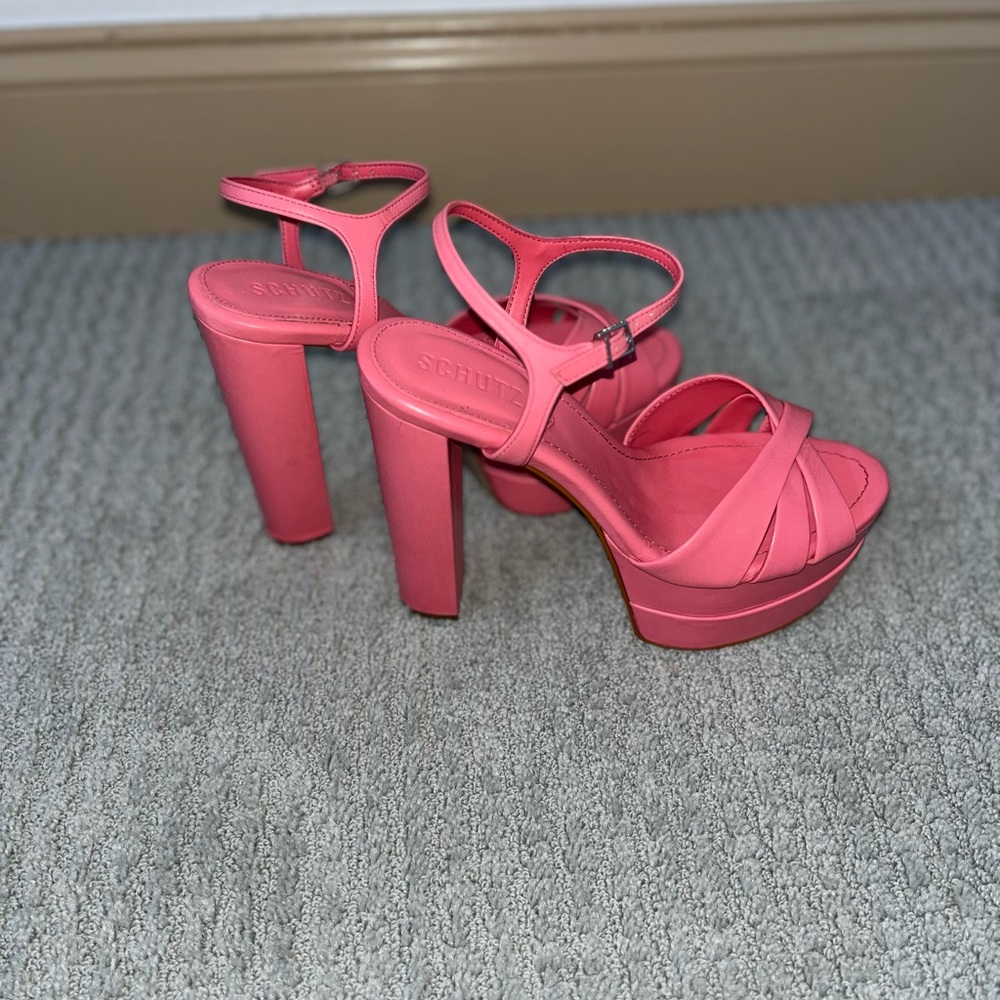 Schutz Pink Platform Heels